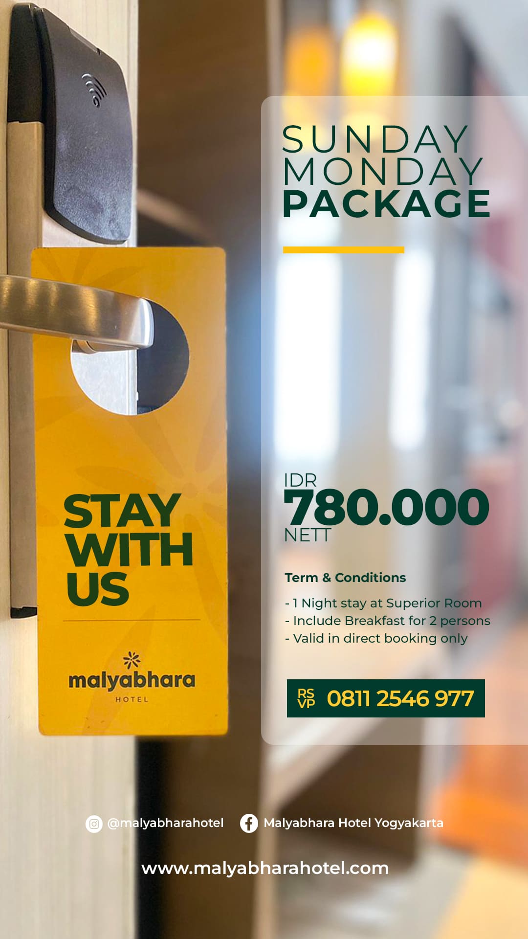 ROOM DEALS Sunday Monday Package Story